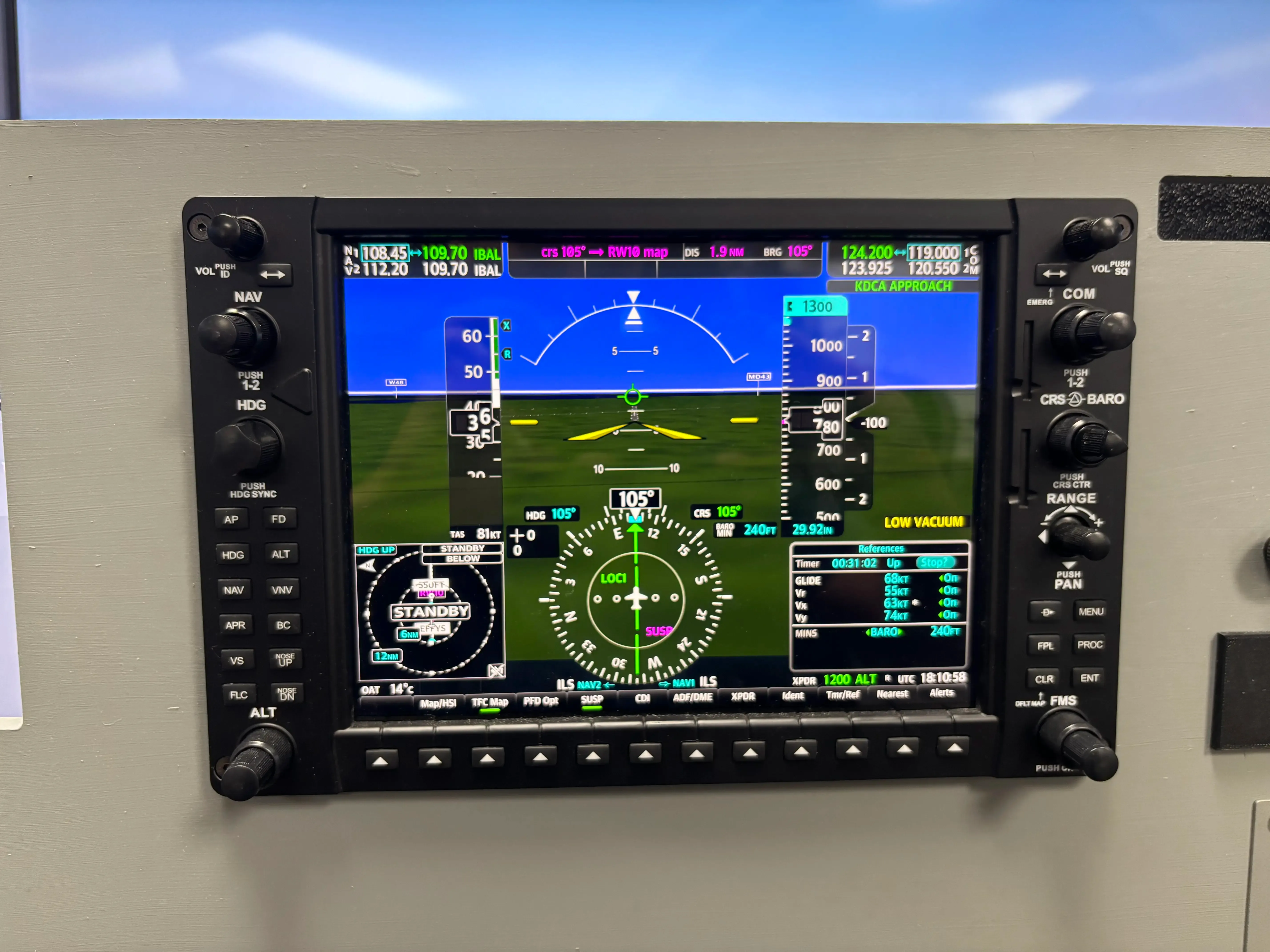 SG-2 simulator control panel