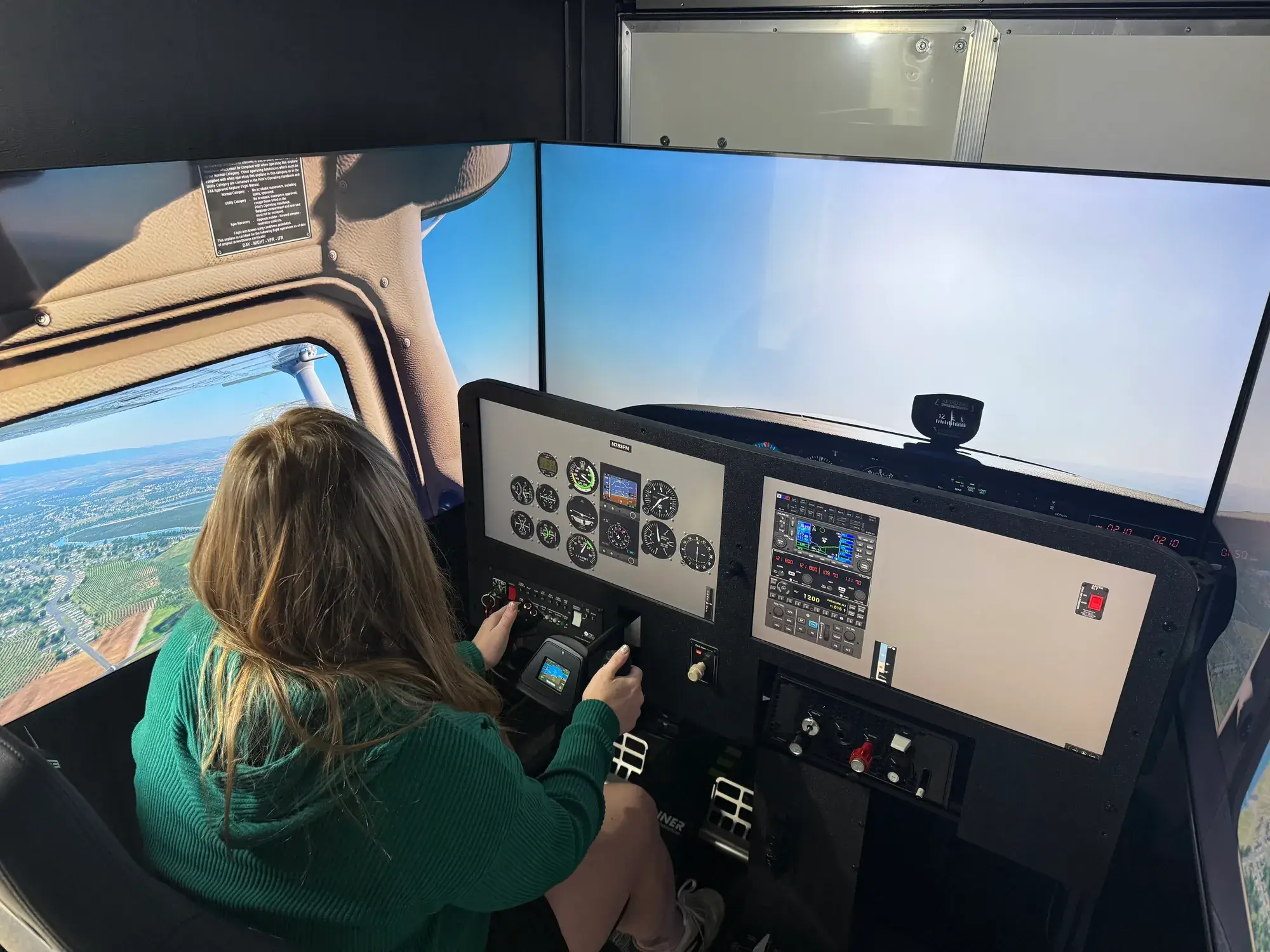 Inside the climate-controlled mobile simulator trailer