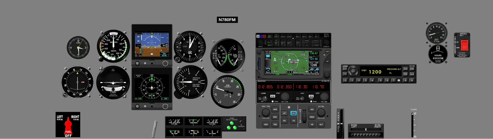 Instrument panel PA-28R-201 - G5, GTN650, GFC500