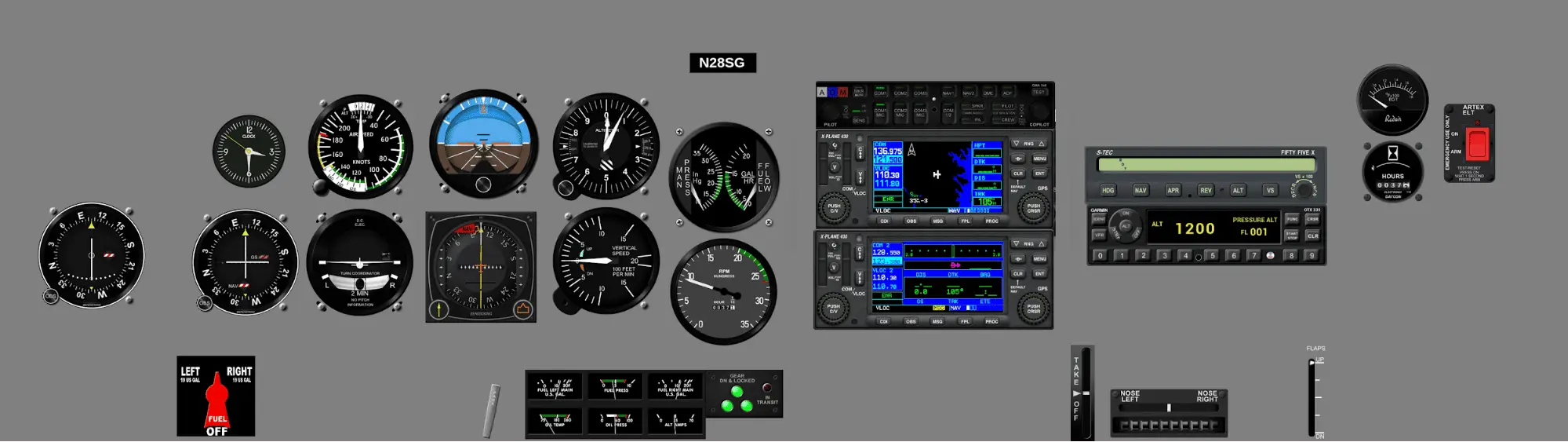 Instrument panel PA-28R-201 - Round Dial, GNS430W