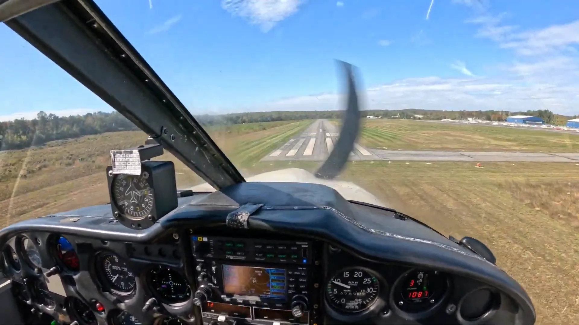 View from the cockpit on final approach